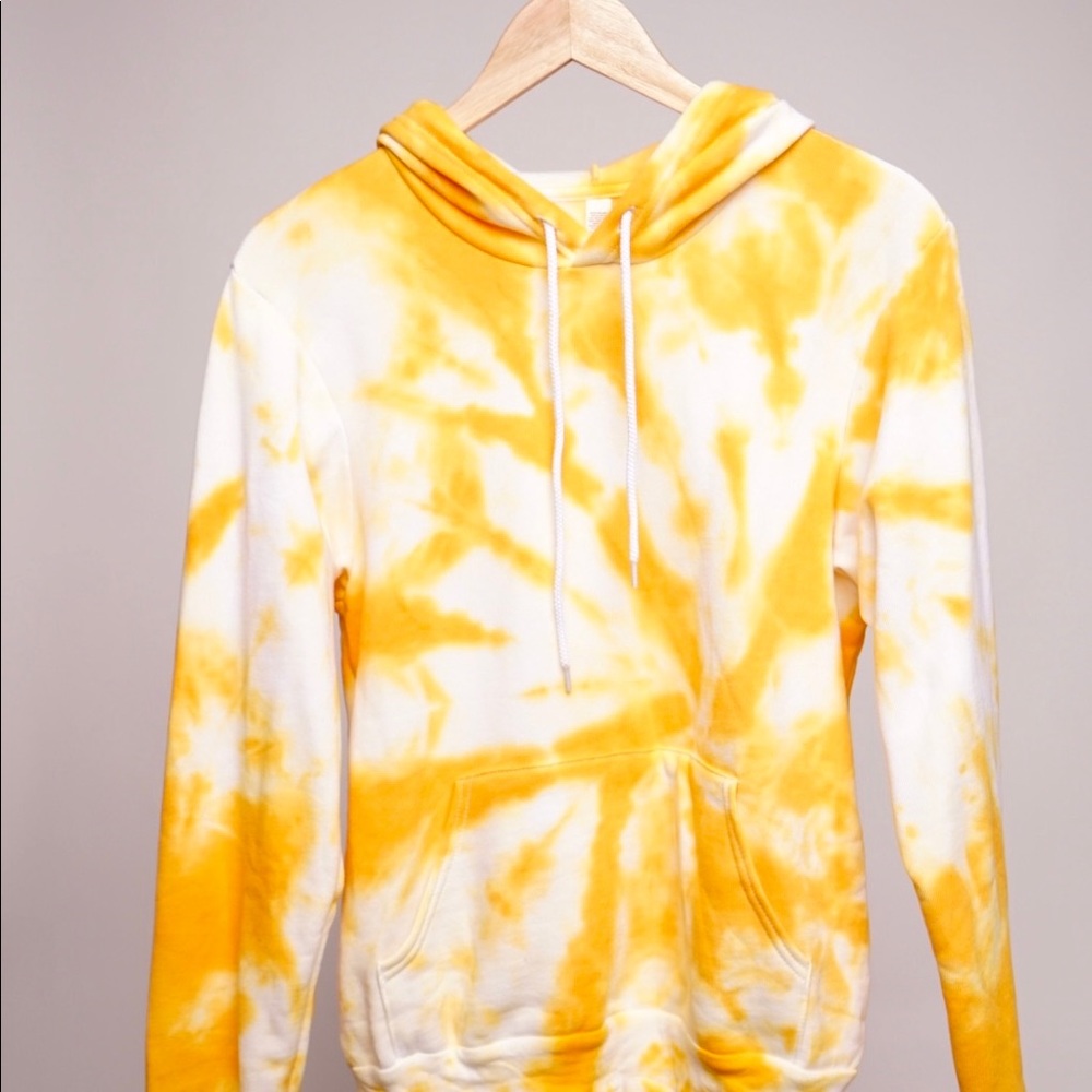‘Yellow crush’ tie dye sweatshirt with hoodie